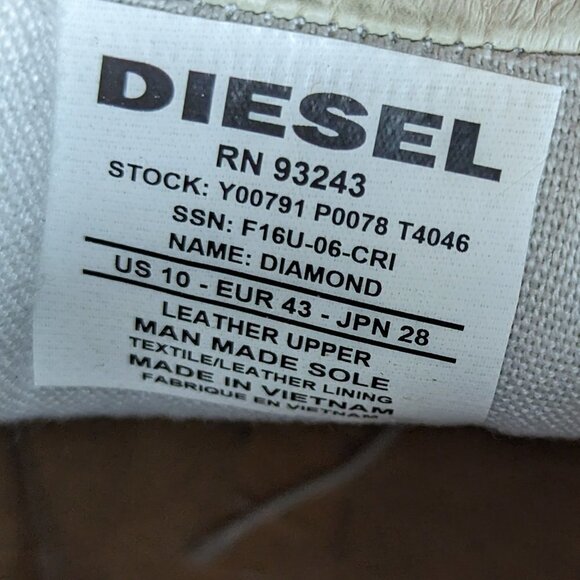 DIESEL DIAMOND - MEN'S Tango Red White Size 10 Style : Y00791 P1283-T4046 - Picture 8 of 9